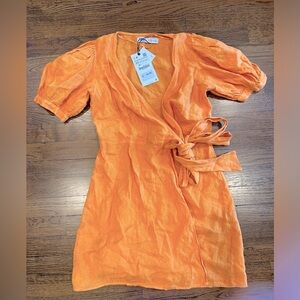 Zara mini wrap dress with tags